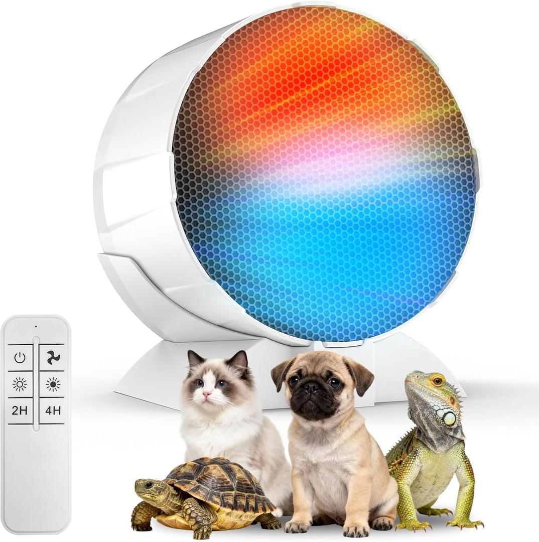 200W Reptile Heat Mats Space Heater, Adjustable Temperature Reptile Heating Heaters, Non-Light Heating Solution with Expanded Heating Range for Hermit Crabs/Leopard Geckos/Turtles/Snakes/Frog/Iguana (White)