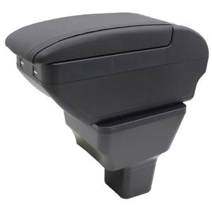 YJYWZH Double-Layer Armrest Box for Nissan Versa Almera 2020-2024 Car Center Storage Box Organizer Interior Hand Centre Consoles with 4 USB Port Cup Holder Black Accessories