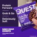 Quest Nutrition Bake Shop, Chocolate Frosted Donuts, 14g Protein, Less than 1g Sugar, Protein Snack, Low Sugar, 9 Count