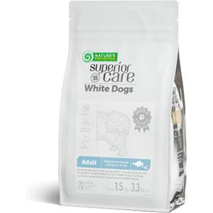 Nature's Protection Dry Dog Food for Small Breed - High Protein, Grain-Free, Anti-Tear Stain Diet for White & Light Fur Adult Dogs, Small Bites Kibble (Superior Care - White Fish, 3.3 lb) (3.3 Pound (Pack of 1))