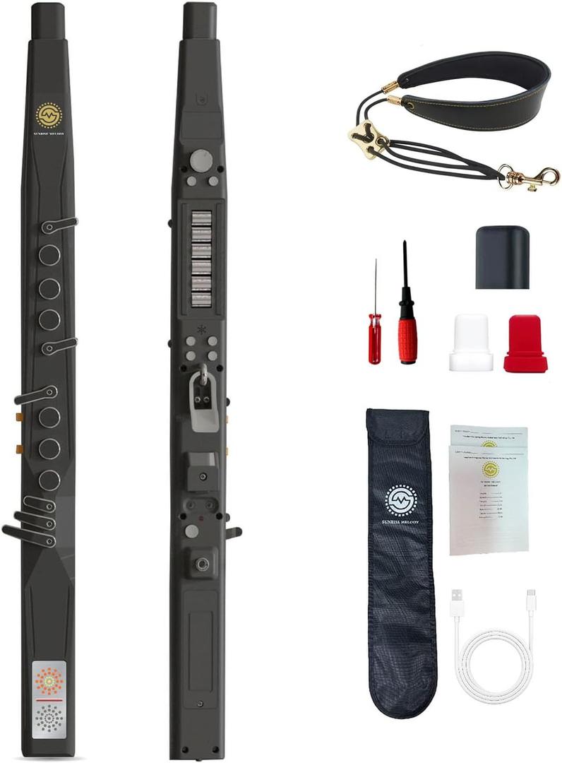MK EWI, Performance-grade Electronic Wind Instrument, Wind Synth With Bulit in OTG Recording, Rechargeable, 68 Sounds, 5W High-power Cavity Speaker, For Professionals