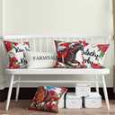 Linen Kentucky Pillow Covers 18x18 Set of 4 Run for The Roses Pillow Case Horse Race Decorations Horseshoe Horse Game Bed Couch Sofa Pillow Car Chair Pillow
