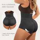 SHAPELLX Women's Tummy Control Shapewear Wide Band High Waist Body Shaper Waist Cinchers Panty With Zipper (Black, S)