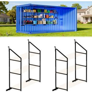 sogiv 4 Pack 3-Tier Shipping Container Shelving Bracket with 64"(H) X 19"(D), Heavy-Duty Powder-Coated Steel Cargo Shelves, Shipping Cargo Shelves Universal for Heavy Duty Trailer Containers
