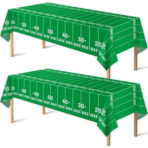 OHOME Football Party Decorations - Super Game Bowl Party Decorations 2026 - Disposable Tablecloth Plastic Table Covers for Football Game Birthday Football Parties Decor Supplies 54" X 108",2 Pack