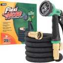 Amazon.com : Flexi Hose Expandable Garden Hose with 8 Function Nozzle, 25FT - Lightweight Retractable Garden Hose, Water Hose - No-Kink Flexibility, 3/4 Inch Solid Brass Fittings and Double Latex Core : Patio, Lawn & Garden