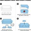 Sofa Slipcover with Armrest Pockets 4-Piece Set, Stretch Faux Leather Couch Cover for 3-Cushion Couches(Fits 72-92") - Non-Slip, Machine Washable, Pet & Kid Friendly - Beige
