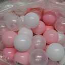 GOGOSO Ball Pit Balls for Toddler, Baby Plastic Playballs Kids Soft Pastel Pelotas Non-Toxic BPA-Free 2pink+White+Clear 100 Balls