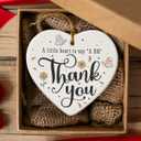 3 x Thank You Ornament 2026 - Teachers Appreciation Gifts for Coworkers, Bosses, Nurses, Moms, Friends, Retirement Gifts for Men Women, Heart-Shaped Ceramic Ornaments for Christmas Decorations