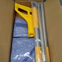 Commercial Mop with Extra Head Replacement, 63Inch Handle Heavy Duty Industrial Mop Looped-End String Wet Mops for Floor Cleaning for Warehouse, Workshop, Garage, Office, Home (2 Mops Head)