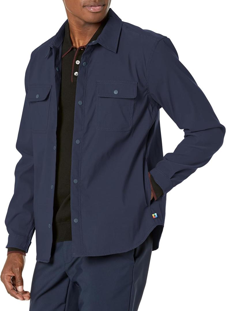 UNIONBAY Men's Ub Tech Snap Front Performance Shirt Jacket (Navy) S