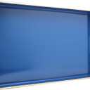 Spsyrine Blue Decorative Serving Tray with Handles, Elegant Plastic Coffee Table Tray for Ottoman, Living Room, Home Decor 15.6" X 10.2"