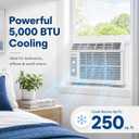 Senville 6000 BTU Window Air Conditioner, Cools Up to 250 Sq. Ft., Easy to Use, Washable Filter