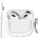 Maxjoy for Apple Airpods 4th Generation Case Cover(2024), Silicone Case with Cleaner Kit & Keychain Compatible Compatible with Airpods 4 case for Women,Men(Glitter)