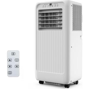 GarveeHome Portable Air Conditioner, Energy Efficient 10,000 BTU AC for Apartment, Remote & Window Kit, 24H Timer, Portable AC with Hose Needed. (White)