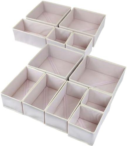 5 Pack Drawer Organizers for Clothing, Foldable Clothes Drawer Organizer for Underwear, Folded Clothes, Baby Clothing, Socks, Bra, Towels, Ties - Multi-pack Storage Box (Pink)