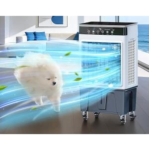 Swamp Cooler, 2026 New Portable Air Conditioners, Evaporative Cooler with Large Water Tanks for 24H Cooling, 60° Oscillating, 4 Ice Packs, 7H Timer, Portable AC for Bedroom Office Home