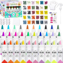 Pack Of 2 30 Colors Tie Dye Kit, Tie Dye Set for Kids, Pre-Filled Tye Dye Bottles, Non Toxic Permanent Fabric Dye Art Set, Easy DIY Fabric Art - Create Fun (30 Colors)