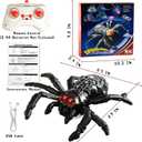 Wall Climbing Remote Control Spider, Rechargeable RC Wall Crawler Spider Robot with High Speed & 360 Rotation, Funny Prank Toys Gifts for Boys & Girls Age 3+ (Black)