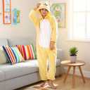 Animal Onesie Costumes for Kids Adults Cosplay Halloween for Boys Girls Womens Warm Plush One Piece (Yellow)