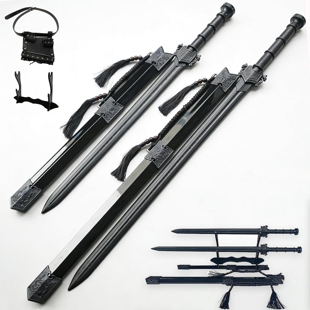 High Strength Polypropylen Plastic Sword Ancient Style Embroidery Spring Sword with Sheath for Practice and Training