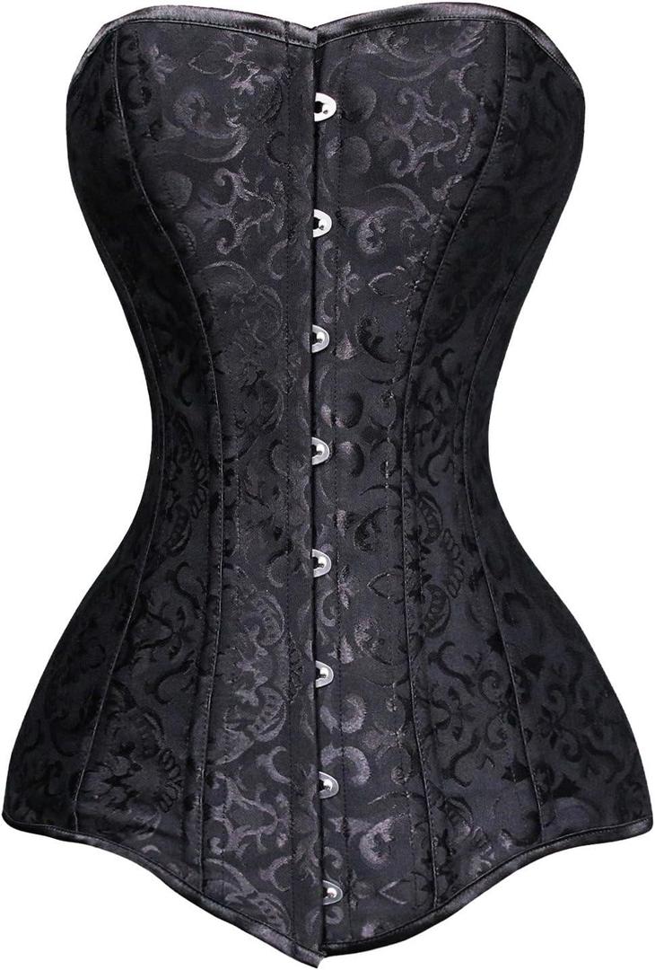 Charmian Women's 26 Steel Boned Cotton Long Torso Hourglass Body Shaper Corset 2XL