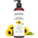 PURA D'OR 16 Oz ORGANIC Sunflower Seed Oil - 100% Pure & Natural USDA Certified Cold Pressed Carrier Oil For DIY Beauty - Unscented, Hexane Free Liquid Moisturizer - Face Skin & Hair - Men & Women