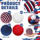 12 Pcs 4th of July Patriotic Decorative Balls, 3.15" Red White Blue Jute Rope Balls for Bowls Vases Orbs Tray Filler Table Centerpieces, Memorial Day 250th Anniversary Independence Day Home Decor