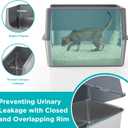 LIHONG Stainless Steel Litter Box with Lid, XL Metal Cat Box for Indoor Cats, Enclosure Cat Litter Pan for Large Cats, Non-Sticky Large Kitty Litter Box, Anti-Leakage, 23.5" X 15.5" X 16"