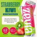 Zevia Zero Sugar Energy Drink, Strawberry Kiwi, 12 oz Cans (12-Pack)  Naturally Sweetened, Zero Calorie Sugar Free Energy - Non-GMO Project Verified, Gluten-Free, Vegan