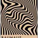 Mid Century Modern Bauhaus Wall Art - 11x14" UNFRAMED Print - Abstract Wall Decor - Exhibition Poster Replication (Black)