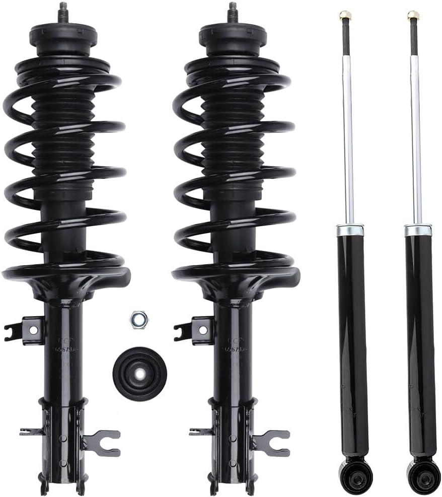 AUTOMUTO Front and Rear Pair Complete Struts Spring Assembly Shock Absorber Compatible with 2004-2011 for Chevy Aveo 2009 for Pontiac G3 2005-2008 for Pontiac Wave Struts 172296 172295 5794