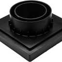 NDS 640 6-Inch Square Grate with Low-Profile Adapter Drain, Connects to 3-Inch and 4-Inch Drain Pipes and Fittings, for Small Lawns, Landscaping and Patios, Plastic, Black