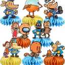 8Pcs Dog Cartoon Man Honeycomb Table Centerpiece Dog Birthday Party Supplies Table Decorations for Kids Party Decorations