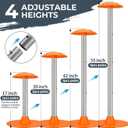 Tuszom Boat Cover Support Pole Systems with Anti-UV PE Ropes & 9" ABS Base, Highly Stable Windproof Support Pole - Adjustbale 1-1/8" in Diameter for V-Hull/Pontoon/Jon Boat Cover (2 Pack)