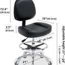 Ainilaily Drafting Chair Tall Office Chair for Standing Desk - Shop Stool with Backrest, Esthetician Drafting Stool with Wheels,Counter Height Chair for Studio, Workbench (Black, with Foot Rest), 21 inches x 20 inches x 18 inches