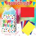 Hushee 30 Pcs Birthday Gift Bags with Handles and Tissue Papers Happy Birthday Paper Party Favors Bags Birthday Goodie Candy Bag Birthday Gift Wrapping Bags for Birthday Party Supplies(Happy Birthday)