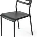 Humble Crew Desk Chair no Wheels, Black, 16"W x 19"D x 30"H, 200 lbs Max - Lightweight Plastic Chair for Small Spaces - Premium Stackable Minimalist Chair for Office, Dorm, Bedroom, Dining, and More