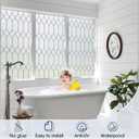 Stained Glass Window Privacy Film, 17.5" x 118.1", Pure | 3D Unique Decorative, UV Heat Blocking Static Cling, Non Adhesive Removable Coverings for Home, Door & Bathroom