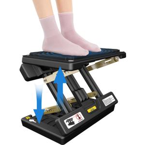 Foldable Foot Rest, Computer Foot Rest Under Desk, 12 Modes Adjustable Ergonomic for Office, Loading Capacity 80 pounds, Removable EVA Cushion, All-Season (Black)