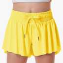 Girls Flowy Shorts Butterfly Shorts for Kids with Pocket 2-in-1 Athletic Shorts Running Shorts for Girls S