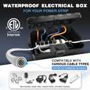 Flemoon Large Outdoor Electrical Box (12.5 x 8.5 x 5 inch), IP54 Waterproof Extension Cord Cover Weatherproof, Protect Outlet, Plug, Socket, Timer, Power Strip, Holiday Light Decoration, Black