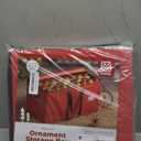 ZOBER Large Christmas Ornament Storage Box - Stores 128 3" Ornaments, With Dividers - Ornament Organizer Storage Box, Durable Christmas Containers Holder - Extra Pockets, Dual Zipper - Red