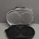 Electric Waffle Maker Heart-Shaped: 2 Non-Stick double-Side Heating Plates with 5-Setting Adjustable Browning Control for Fast Heating - No Flip Design & Compact Storage for Busy Families (BLACK)