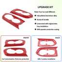 Door Armrest Panel Cup Holder Trim Frame for Honda Pilot 2016-2022/ Passport 2019-2023, Door Armrest Trim Cover, Rear Cow Cup Holder Frame (2rd Cow Door Armrest Teacup Frame_Red)