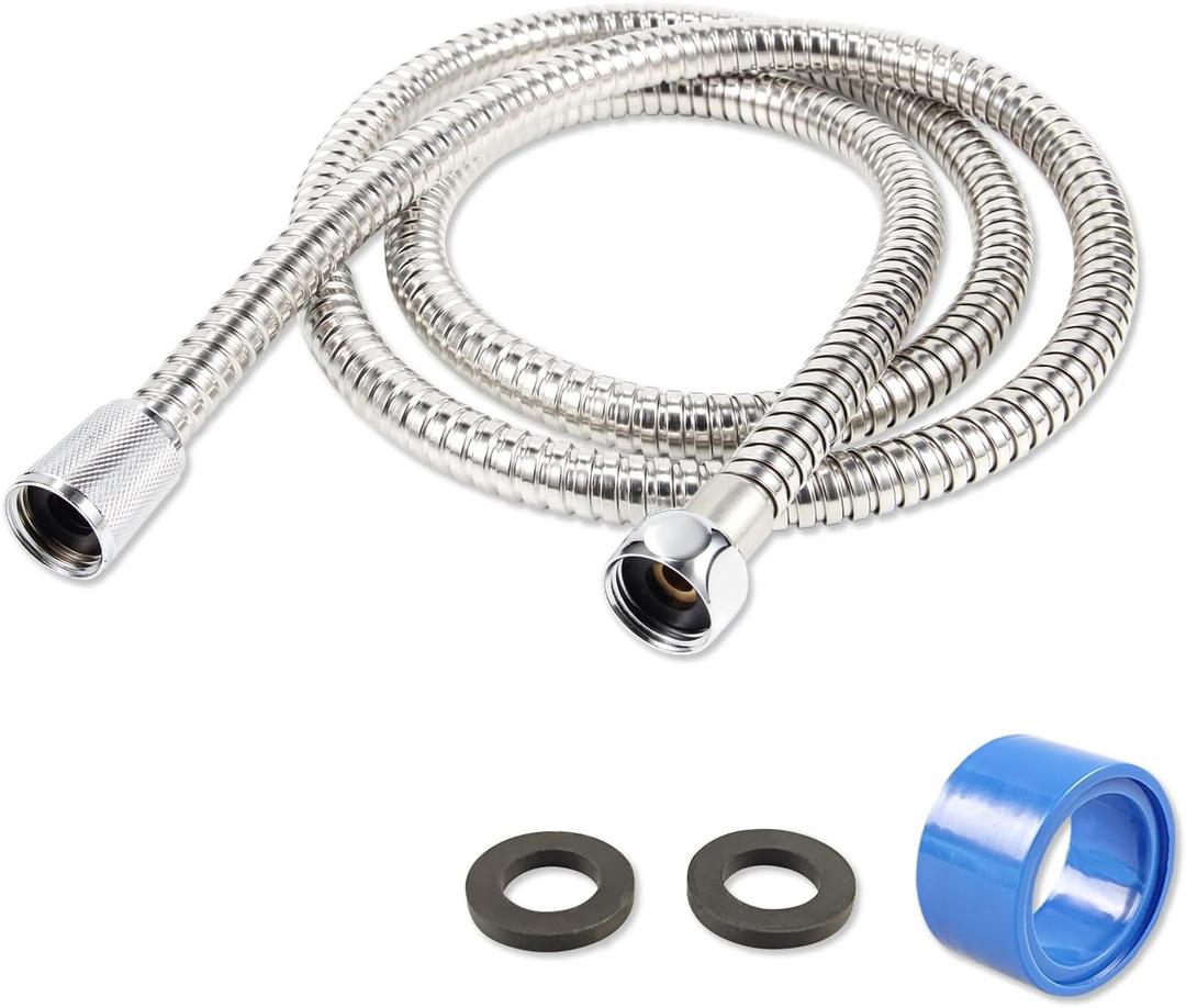 Shower Hose 96 Inches Stainless Steel Handheld Shower Head Hose Replacement with Brass Nut Long Fexible Shower Hose Extension (Silver) Shower Hose 96 Inches Stainless Steel Handheld Shower Head Hose Replacement with Brass Nut Long Fexible Shower Hose Extension (Silver)