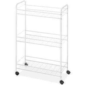 Whitmor Slim Rolling Household Cart - White 30.50 x 9.25 x 20.75