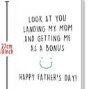4 x OJsensai Funny Stepdad Fathers Day Card from Step Son Daughter, Gifts for Bonus Dad, Happy Fathers Day for Step Dad