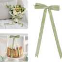 AIMUDI Sage Green Bows 5  10" Satin Bows for Gift Wrapping Twist Tie Bows Premade Ribbon Bows for Bouquets Invitations Baskets Crafts Wreaths Wedding Birthday Baby Shower Party Decorations, 36 PCs