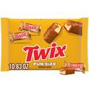 Twix Fun Size Caramel Cookie Milk Chocolate Bars Individually Wrapped Party Candy Chocolate Candy Bars, 10.83 Oz Bag (EXP 07/01/25)
